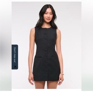 Abercrombie Mara High-Neck Vest Mini Dress Black